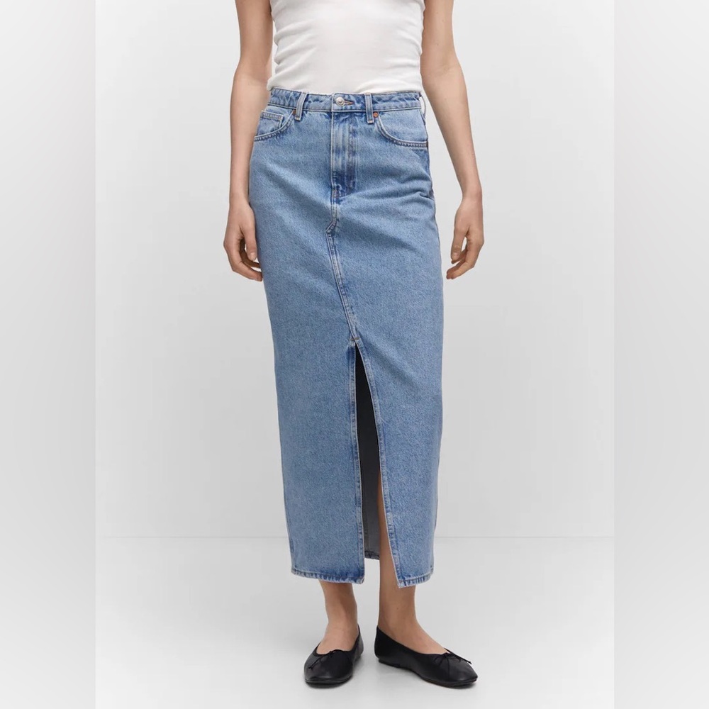 NWT Mango slit denim skirt